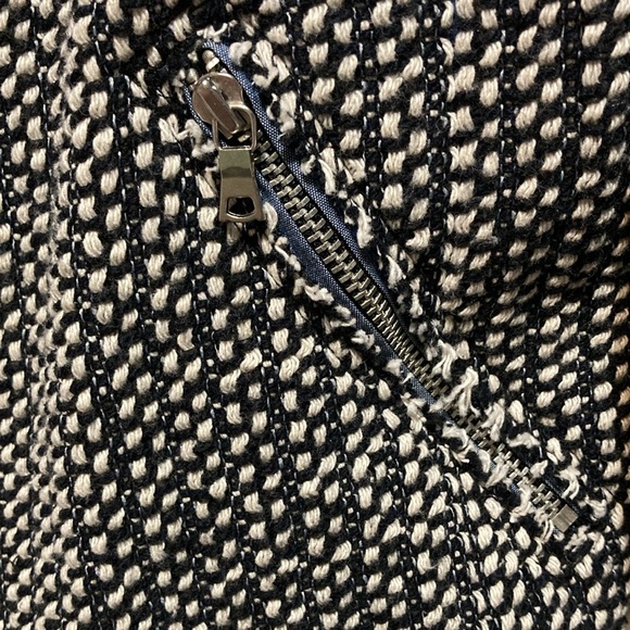 Gap Collarless Frayed Raw Edge Tweed Full Zip Blazer Jacket size 8 EUC! - Picture 10 of 16